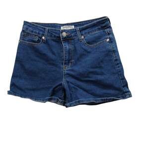 Classic Concepts Womens Medium Cuffed High Waist Denim Jean Shorts Stretch